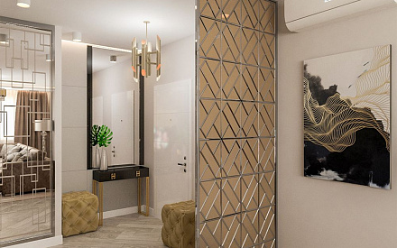Дизайн интерьера коридора в трёхкомнатной квартире 117 кв.м в современном стиле9