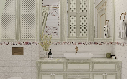 Дизайн интерьера ванной в трёхкомнатной квартире 66 кв.м в классическом стиле11