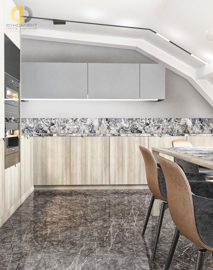 Дизайн интерьера кухни в трёхкомнатной квартире 152 кв. м в современном стиле 13