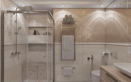 Дизайн интерьера ванной в доме 171 кв.м в стиле современная классика3