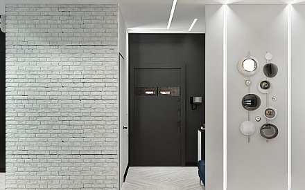 Дизайн интерьера коридора в трёхкомнатной квартире 101 кв.м в современном стиле25