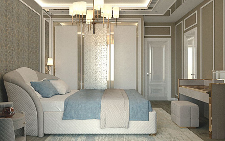 Дизайн интерьера спальни в четырёхкомнатной квартире 117 кв.м в стиле неоклассика16