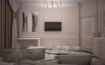 Дизайн интерьера спальни в доме 323 кв.м в классическом стиле30