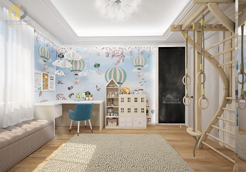 Детская в стиле дизайна современный по адресу г. Москва, Рублевское шоссе, д. 7, 2019 года