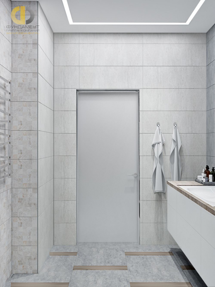 Дизайн интерьера ванной в трёхкомнатной квартире 101 кв.м в современном стиле7