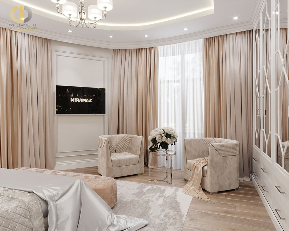 Спальня в стиле дизайна современный по адресу г. Москва, проспект Мира, д. 188Б, 2019 года