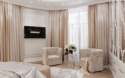 Дизайн интерьера спальни в четырёхкомнатной квартире 134 кв.м в стиле современная классика7