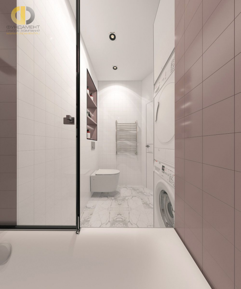 Дизайн интерьера ванной в трёхкомнатной квартире 59 кв.м в стиле эклектика7