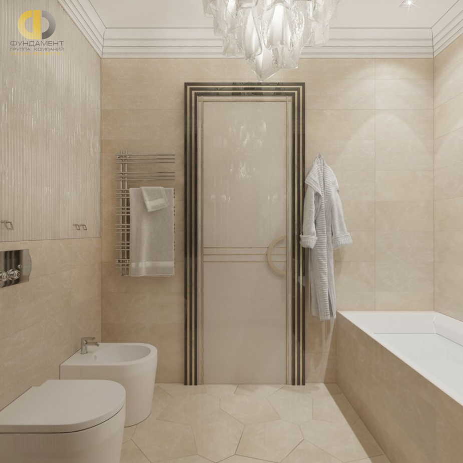 Дизайн интерьера ванной в трёхкомнатной квартире 110 кв.м в стиле ар-деко19