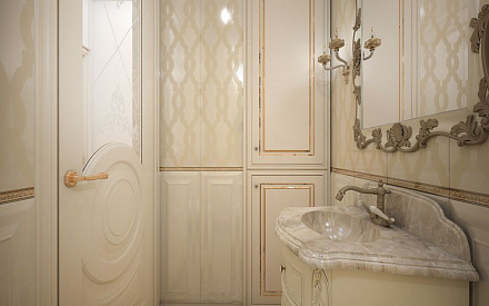 Дизайн интерьера ванной в двухкомнатной квартире 80 кв.м в классическом стиле15