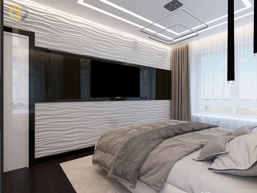 Спальня в стиле дизайна современный по адресу г. Москва, ул. Донецкая, вл. 30, 2018 года