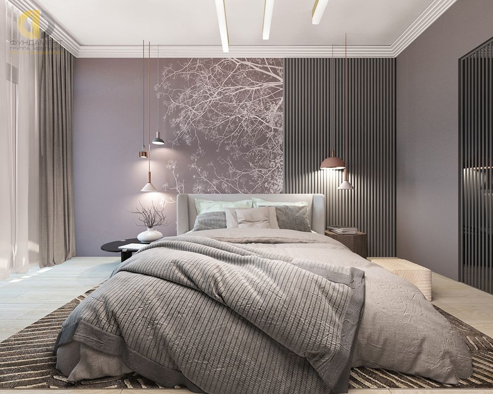 Спальня в стиле дизайна современный по адресу г. Москва, ул. Дмитровское шоссе, 107, 2021 года
