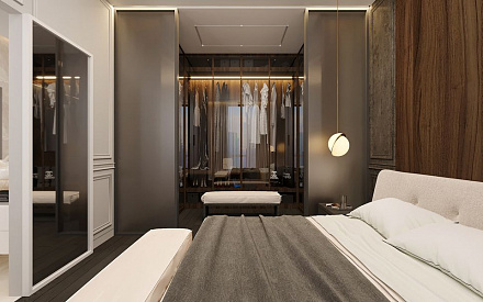 Дизайн интерьера спальни в двухкомнатной квартире 65 кв.м в стиле неоклассика11