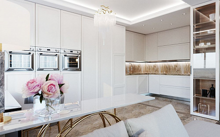 Дизайн интерьера кухни в трёхкомнатной квартире 131 кв.м в современном стиле10