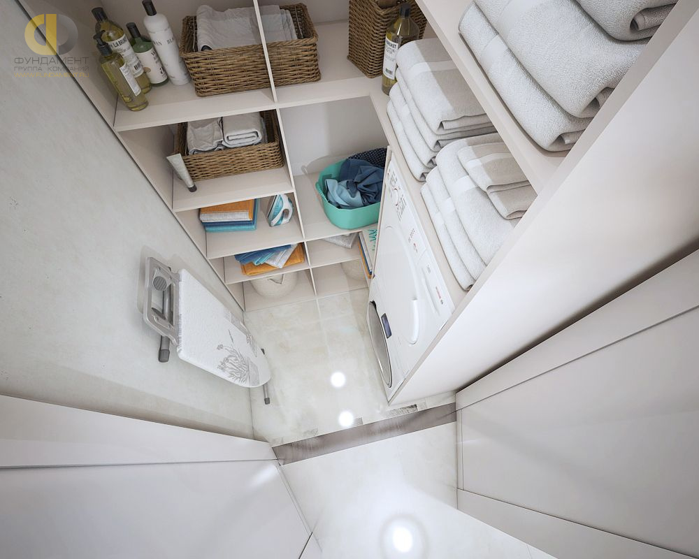 Дизайн интерьера постирочной четырёхкомнатной квартире 142 кв. м в стиле неоклассика  – фото 49