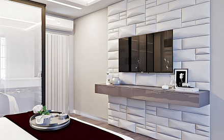 Дизайн интерьера спальни в четырёхкомнатной квартире 122 кв.м в стиле ар-деко