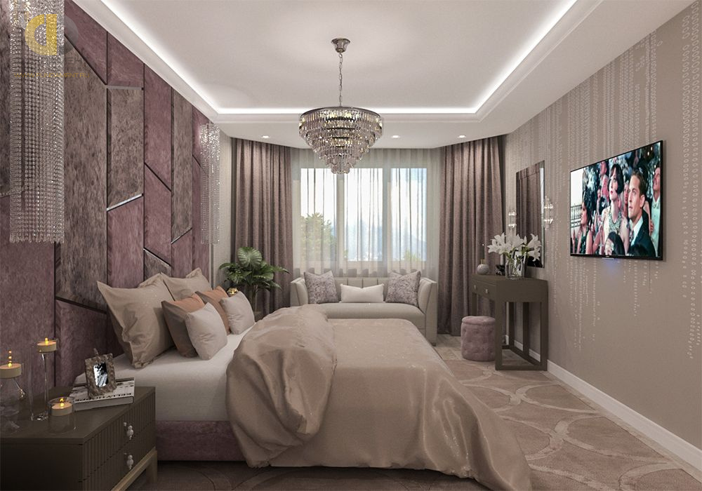 Спальня в стиле дизайна эклектика по адресу МО, г. Одинцово, Можайское шоссе, д. 38, 2019 года