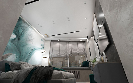 Дизайн интерьера спальни в трёхкомнатной квартире 101 кв. м в современном стиле 13