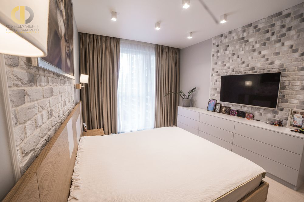 Ремонт спальни в трёхкомнатной квартире 109 кв.м в стиле минимализм