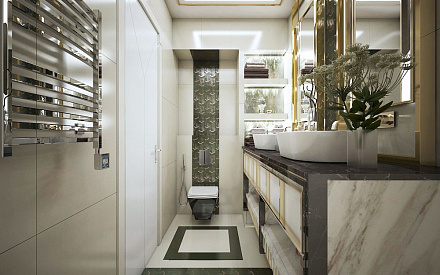 Дизайн интерьера санузла в шестикомнатной квартире 200 кв.м в стиле ар-деко26