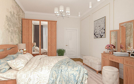 Дизайн интерьера спальни в трёхкомнатной квартире 103 кв.м в стиле эклектика12