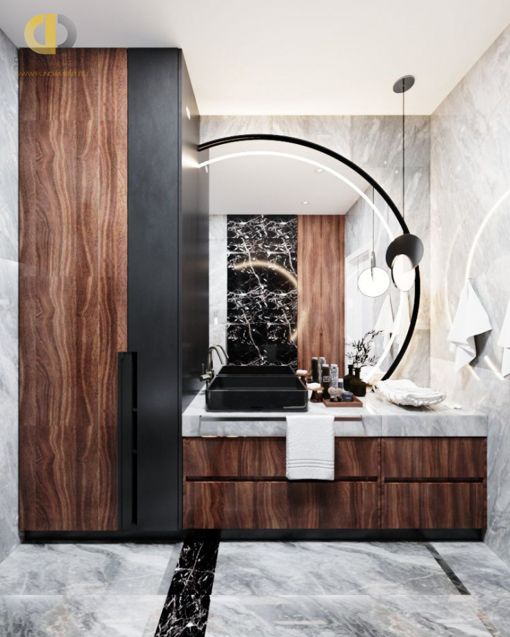 Дизайн интерьера ванной в двухкомнатной квартире 78 кв.м в современном стиле 11