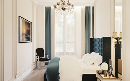 Дизайн интерьера спальни в двухкомнатной квартире 82 кв.м в классическом стиле14