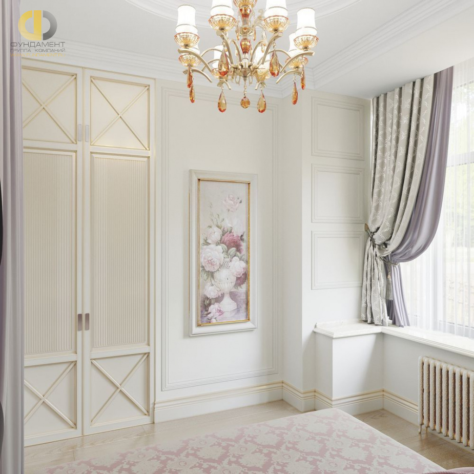 Дизайн интерьера спальни в трёхкомнатной квартире 66 кв.м в классическом стиле14
