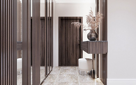 Дизайн интерьера коридора в трёхкомнатной квартире 131 кв.м в современном стиле13