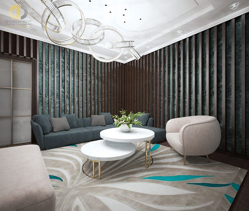 Дизайн интерьера гостиной в стиле ар-деко