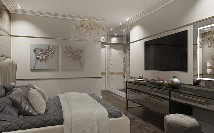 Дизайн интерьера спальни в трёхкомнатной квартире 110 кв.м в стиле ар-деко12