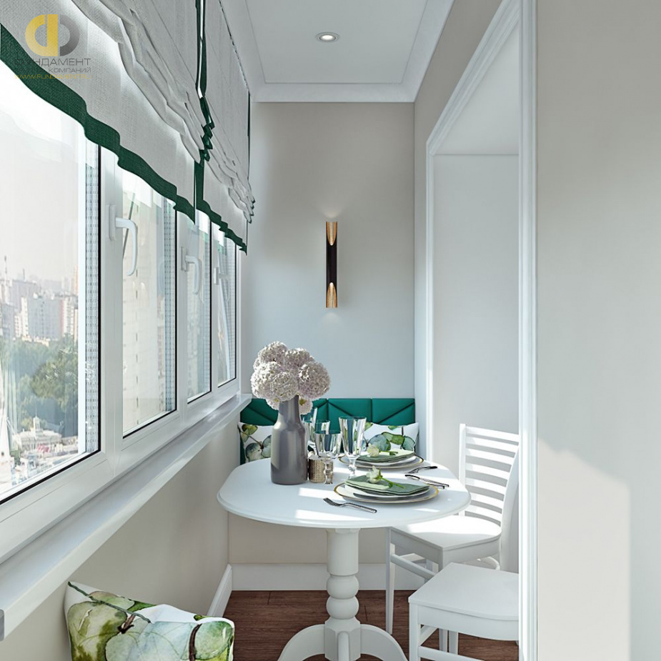 Дизайн интерьера балкона в трёхкомнатной квартире 80 кв.м в стиле неоклассика29