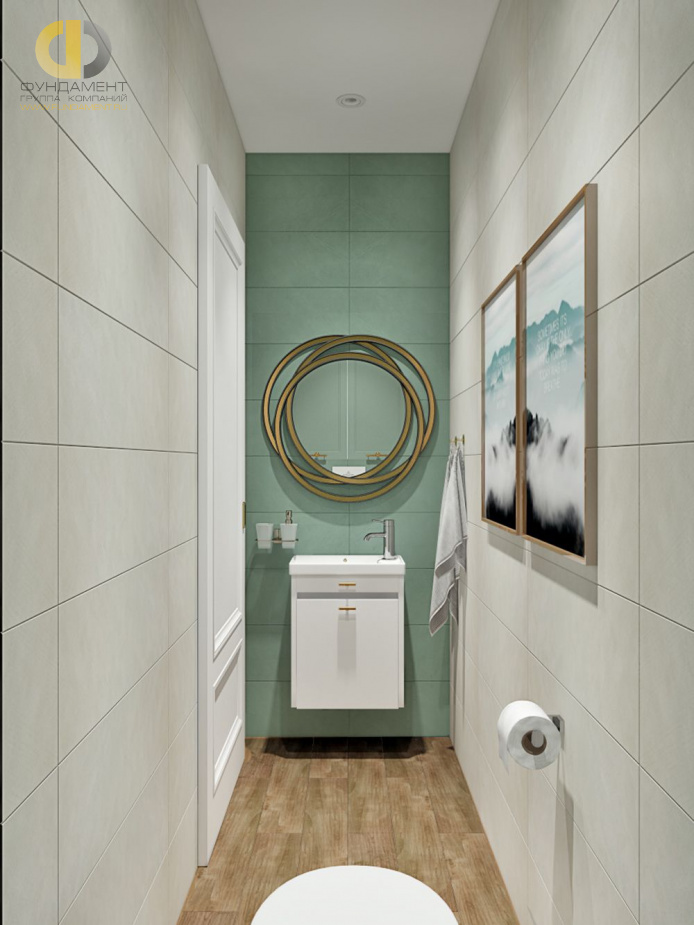 Дизайн интерьера ванной в трёхкомнатной квартире 80 кв.м в стиле неоклассика5