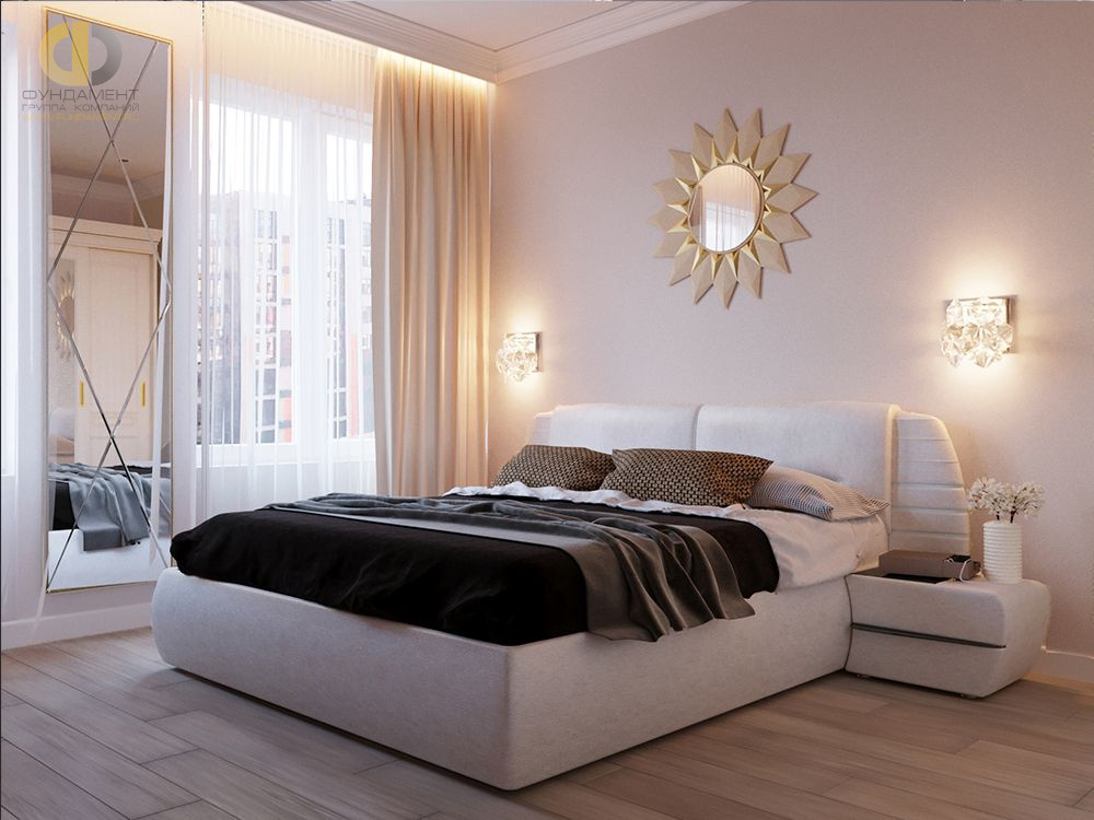 Спальня в стиле дизайна классицизм по адресу г. Москва, ул. Медовая, д. 3, 2018 года