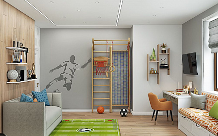 Дизайн интерьера детской в доме 193 кв.м в стиле американская классика