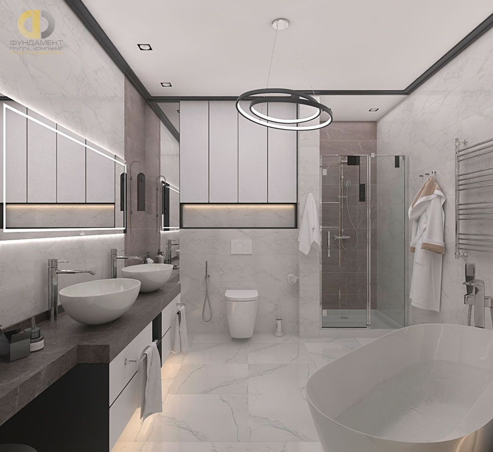 Интерьер ванной в квартире в современном стиле