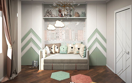 Дизайн интерьера детской в четырёхкомнатной квартире 115 кв.м в современном стиле29