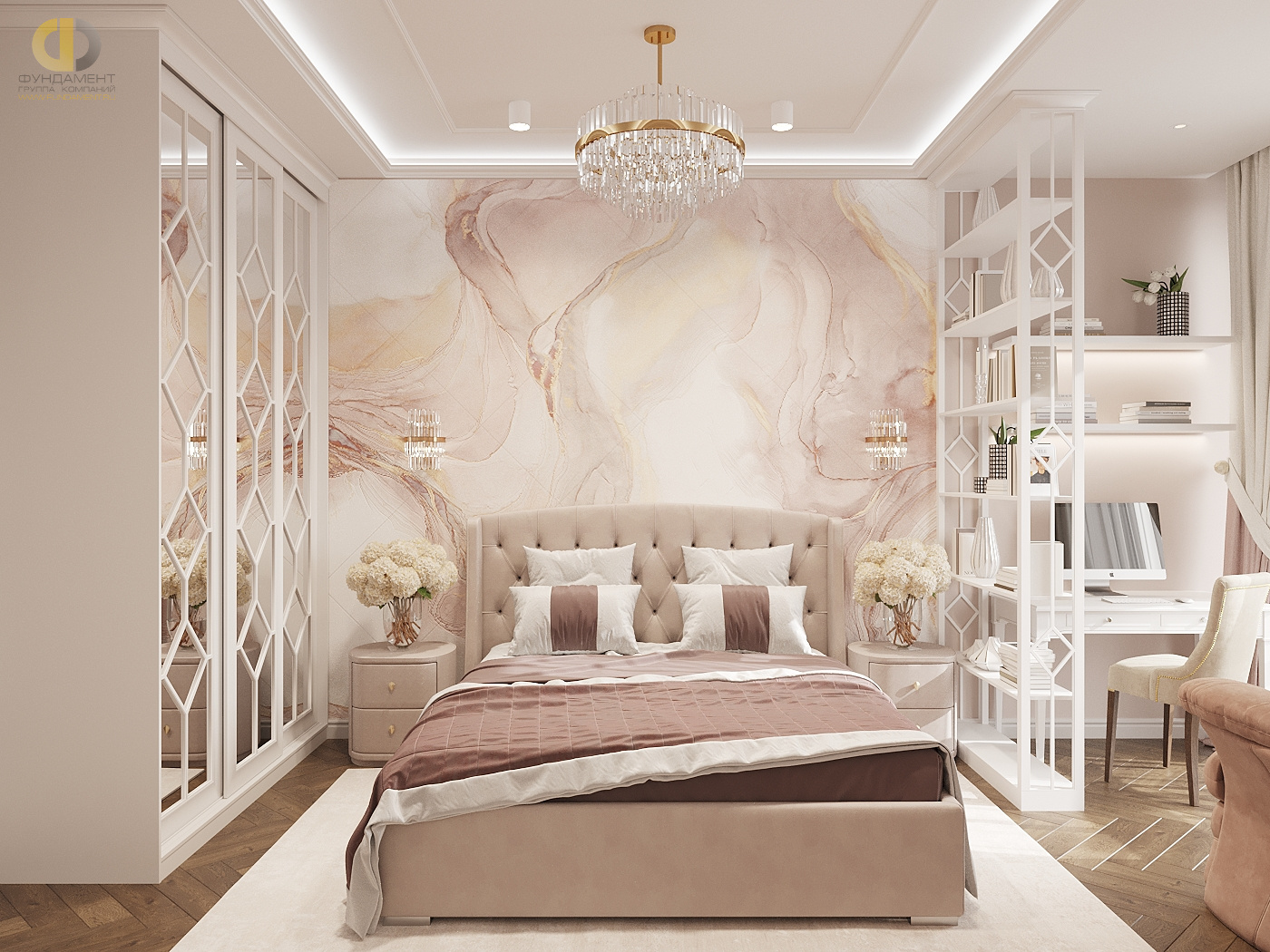 Дизайн спальни в стиле классическом – фото 138