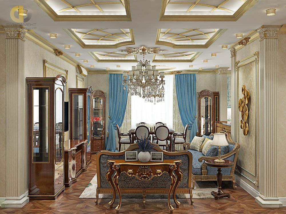 Великолепное убранство классической гостиной