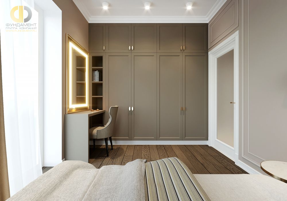 Дизайн интерьера спальни в трёхкомнатной квартире 75 кв.м в современном стиле10