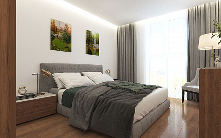 Дизайн интерьера спальни в трёхкомнатной квартире 125 кв.м в современном стиле23
