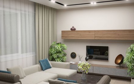 Современный дизайн интерьера трехкомнатной квартиры 110 кв. м