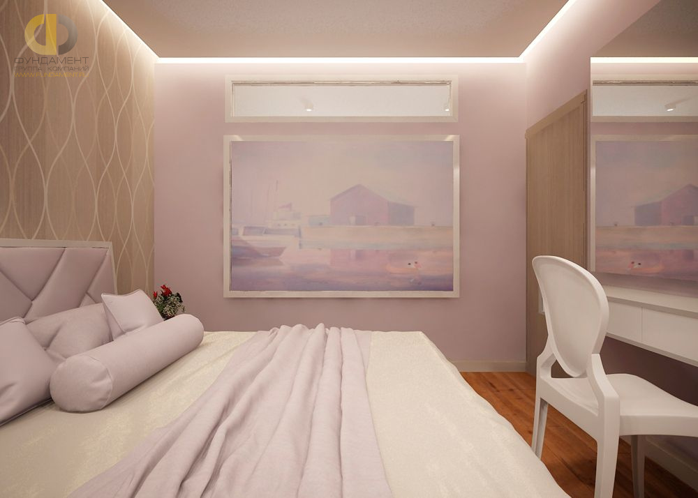 Спальня в стиле дизайна современный по адресу МО, г. Дзержинский, ул. Угрешская, д. 14, 2018 года