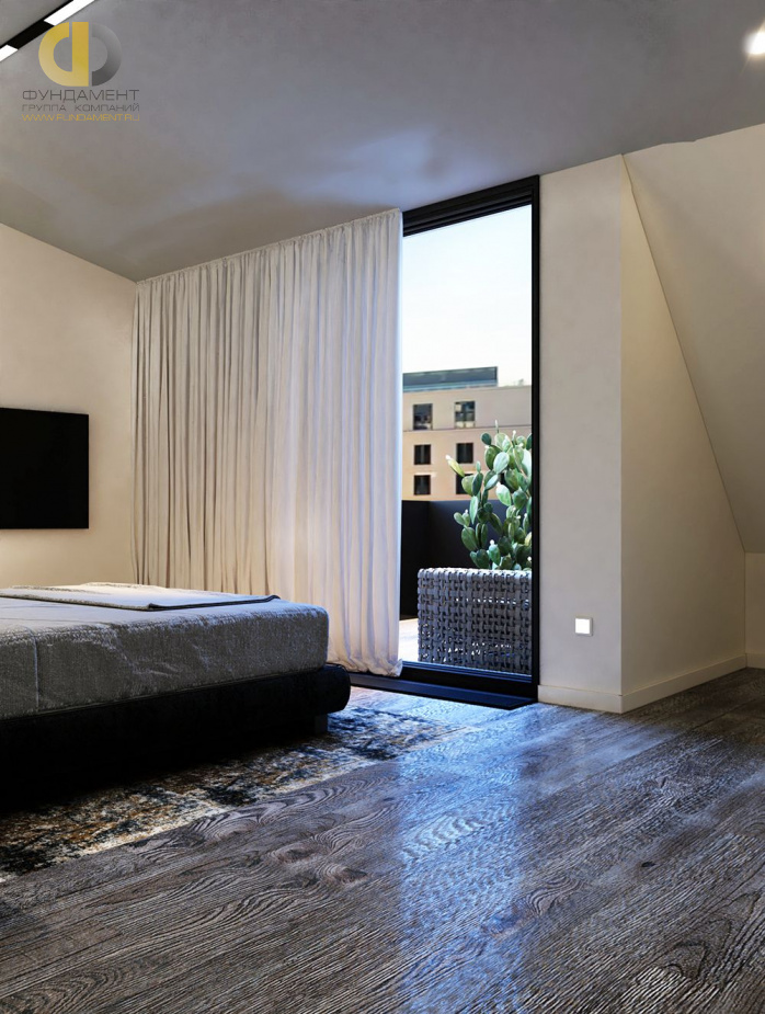 Дизайн интерьера спальни в трёхкомнатной квартире 152 кв. м в современном стиле 8
