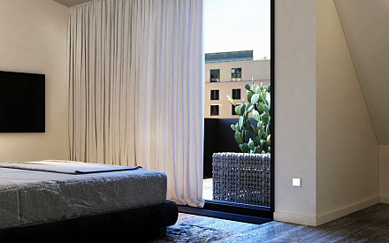 Дизайн интерьера спальни в трёхкомнатной квартире 152 кв. м в современном стиле 8