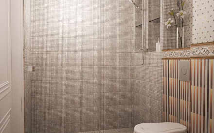 Дизайн интерьера ванной в трёхкомнатной квартире 81 кв.м в стиле современная классика