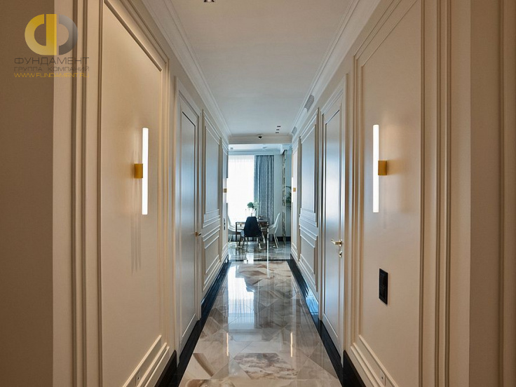 Фото ремонта коридора в трёхкомнатной квартире 133 кв. м в стиле ар-деко  – фото 4