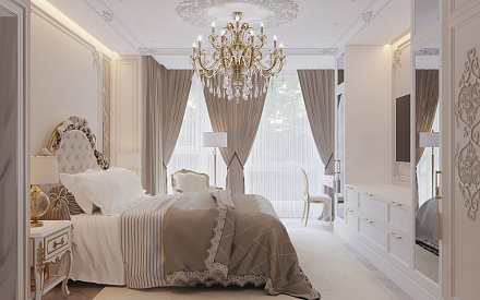 Дизайн интерьера спальни в четырёхкомнатной квартире 132 кв.м в классическом стиле24
