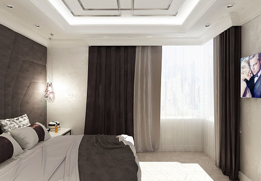 Спальня в стиле классицизм, фото интерьера