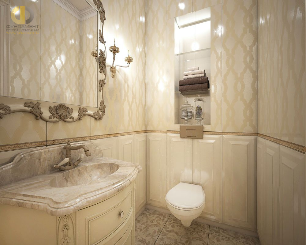 Дизайн интерьера ванной в двухкомнатной квартире 80 кв.м в классическом стиле16